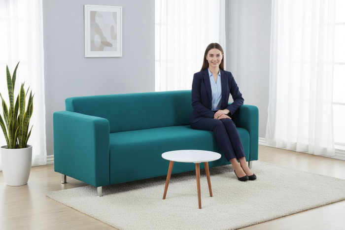 Диван прямой Томи, 160х78х75 см, велюр зеленый