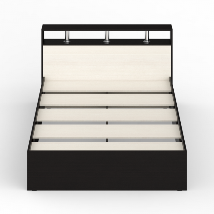 Камелия Кровать 1400, цвет венге/дуб лоредо, ШхГхВ 143,5х217х78,2 см., сп.м. 1400х2000 мм., без матраса, основание есть