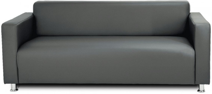 Диван прямой Томи, 160х78х75 см, экокожа темно-серый
