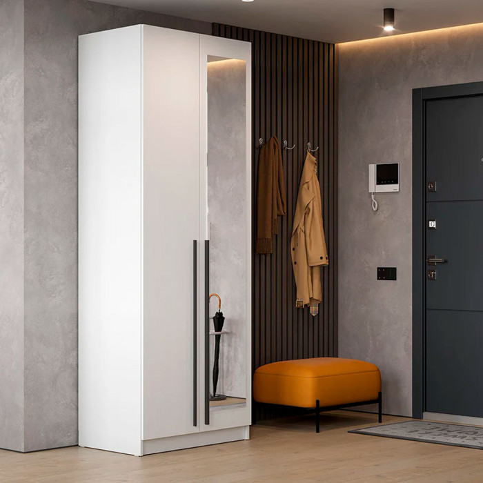 шкаф распашной Берген ШК-800 белое дерево/белое дерево