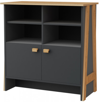 Комод двухдверный "Скандинавия-1" - Антрацит/Дуб наварра