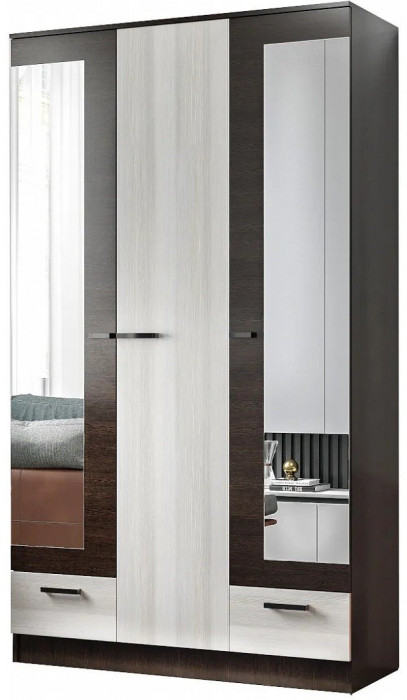 Адель Шкаф 1,2, вотан/Белый глянец