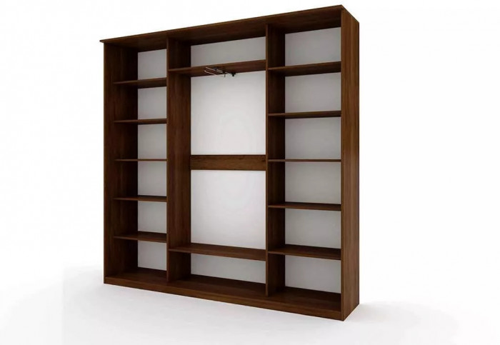 Шкаф купе Модерн 2362х450 4-х дверный 3-х секционный фотопечать №2 венге