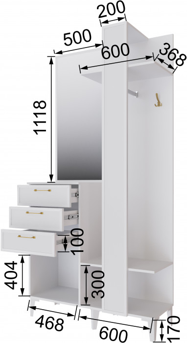 Толедо Центральная секция ТЦС-30 белый