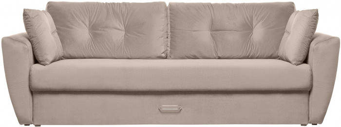 Диван-еврокнижка Амстердам Люкс, 160х195, пружинный блок, велюр бежевый