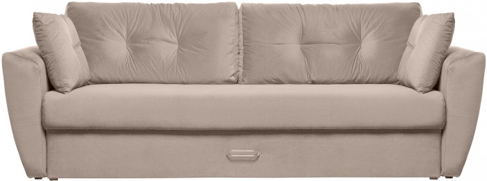 Диван-еврокнижка Амстердам Люкс, 160х195, пружинный блок, велюр бежевый