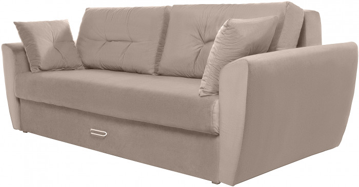 Диван-еврокнижка Амстердам Люкс, 160х195, пружинный блок, велюр бежевый