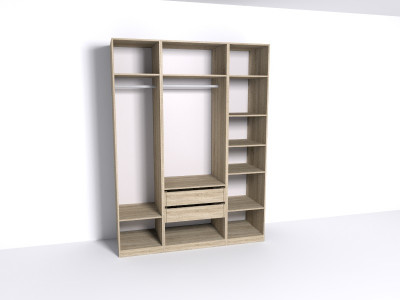 Гардеробная Рум. Комплект 4.1 без фасадов, дуб сонома