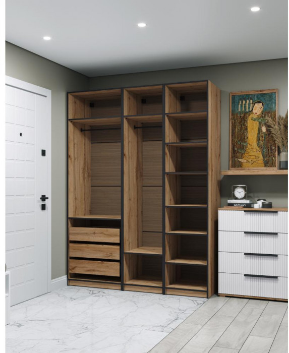 Гардеробная Квадро комплект 1.1 (1750), Дуб Вотан