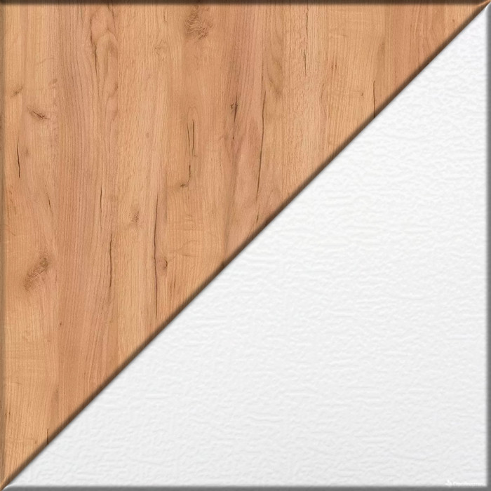 Лидер-8 Стол + Тумба МД 3.19, белый шагрень/крафт золото