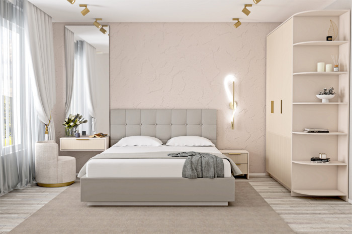 Модульная спальня Кэт-3, набор 1, Кашемир/Тирамису матовый