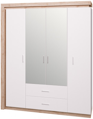 Шкаф 4-х дверный с зеркалом 16 Люмен