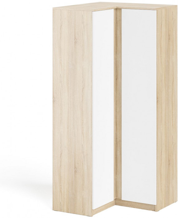 Мори Шкаф угловой МШУ960.1, цвет дуб сонома/белый, ШхГхВ 96,4х96,4х209,6 см.