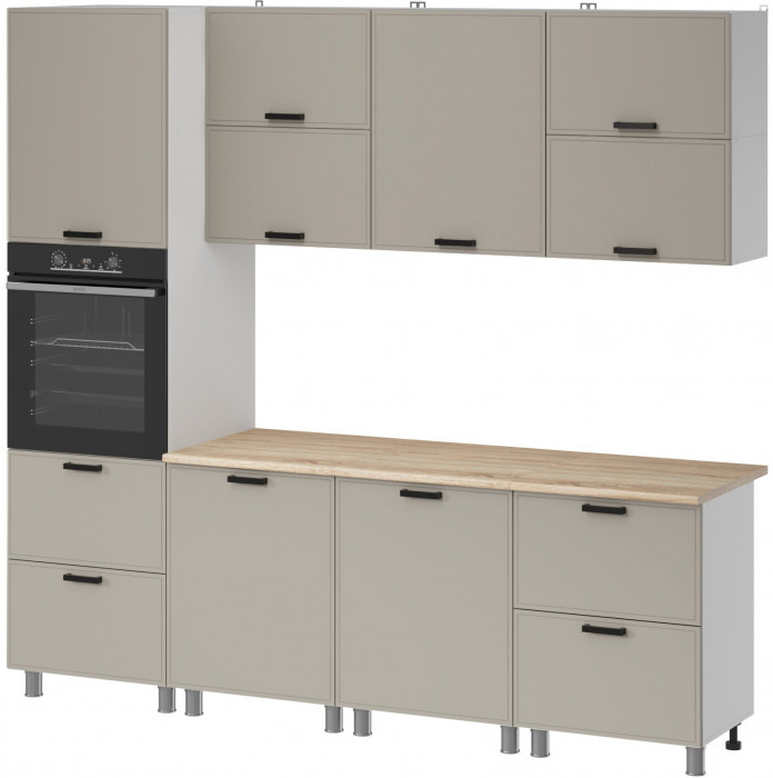 МК Аленушка 2,4м Магнолия Керамика,скоба черный,сонома