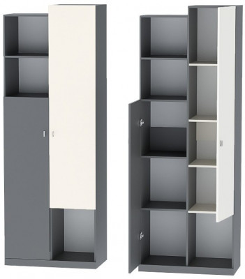 Клео ШК-2 Шкаф (Графит / Миндаль)