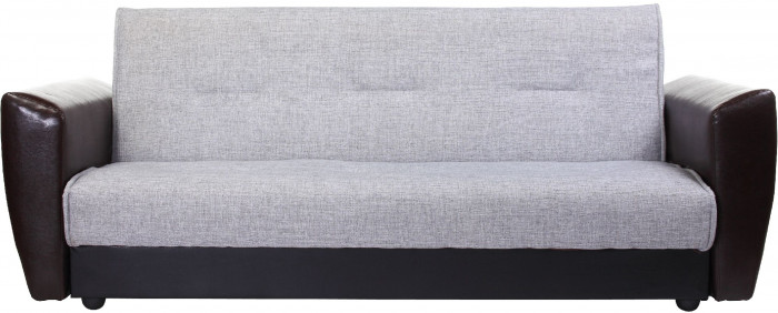 Диван-книжка Амстердам, 120х190, рогожка/экокожа, серый