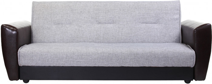 Диван-книжка Амстердам, 120х190, рогожка/экокожа, серый