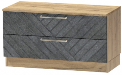 Тумба-5 прикроватная напольная "Иннэс-7", Крафт золотой/Бетон графит