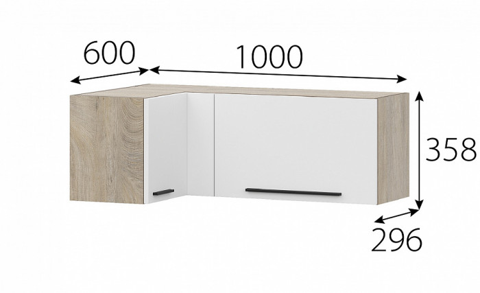 КГ Этна Шкаф навесной барный 10МУ1Я Софт Вайт