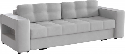 Диван раскладной Доро, светло-серый/мдф холст белый