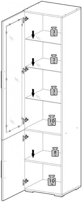Пенал-витрина Антеро ПС-500