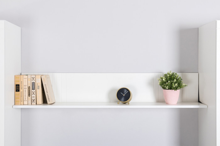 Валенсия Гостиная № 066, цвет ЛДСП белый шагрень/МДФ белый шагрень, ШхГхВ 327,2х38,3х225,2 см., ниша для ТВ 133х38х117 см., универсальная сборка