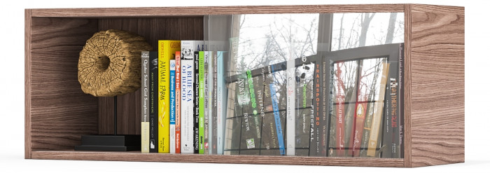 Полка книжная С-МД-КН01, ясень шимо тёмный