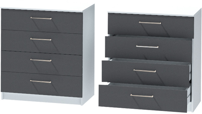 Комод №1 "Иннэс-7", Белый/Графит