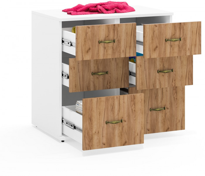 Лидер-8 Тумба МД 3.16 2 шт., белый шагрень/крафт золото