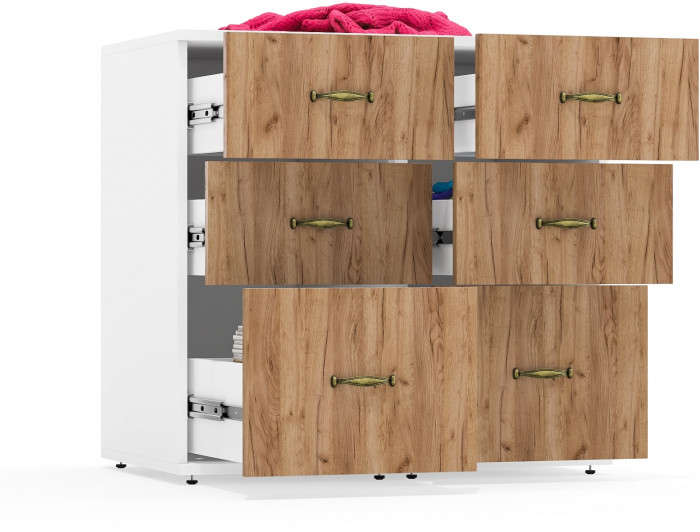 Лидер-8 Тумба МД 3.16 2 шт., белый шагрень/крафт золото