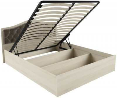 Кровать Дели дуб сонома + велюр шоколад с ПМ 160