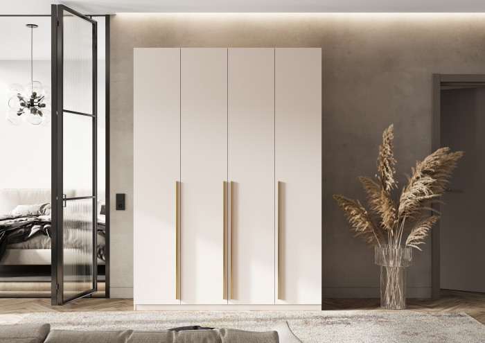 Ларго Шкаф 4-х створчатый 1600 (1 полка/3ящика), Кашемир