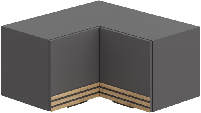 Антресоль угловая Нао АН-4014, Графит/Графит, Дуб Вотан