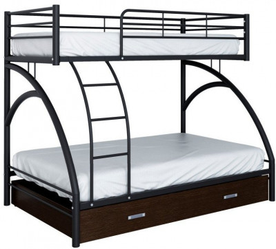 Двухъярусная кровать Виньола-2Я (с укороченной лестницей) (Слоновая кость)