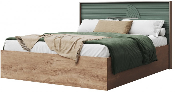Кровать 180х200 "Монтиз" с подъемным основанием - Дуб мадура/Эвкалипт