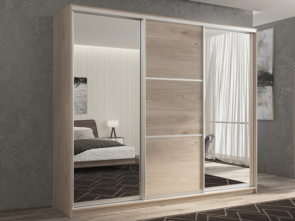 Шкаф-купе Кааппи 3 Кастелло Серый 240х45х230 см