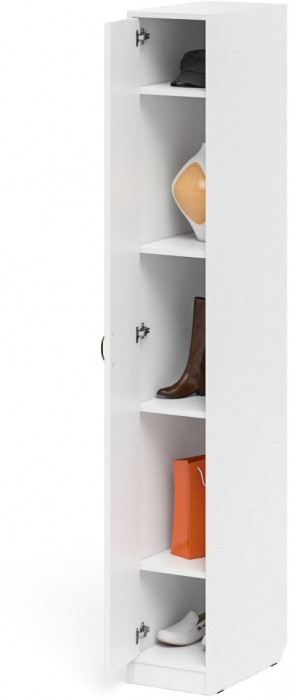 Прихожая П-6-500 Пенал, цвет белая шагрень/фасады МДФ белое дерево фрезеровка прованс, ШхГхВ 30х50х210 см., универсальная сборка