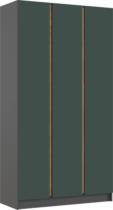 Келвин Шкаф 3-х створчатый 1200, Графит/Изумрудный