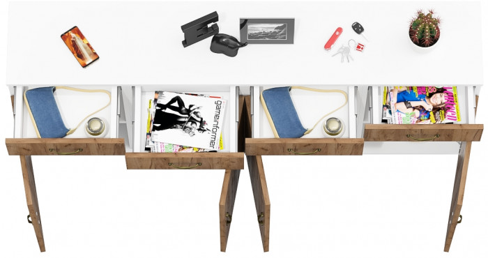 Лидер-8 Тумба МД 3.15 4 шт., белый шагрень/крафт золото