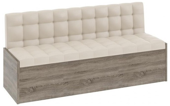 Форест Скамья прямая (Дуб Сонома трюфель/Кожзам бежевый)