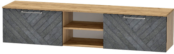 Тумба для ТВ-техники подвесная "Иннэс-7", Крафт золотой/Бетон графит