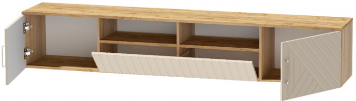 Тумба-3 под ТВ подвесная "Иннэс-7", Крафт золотой/Тирамису матовый