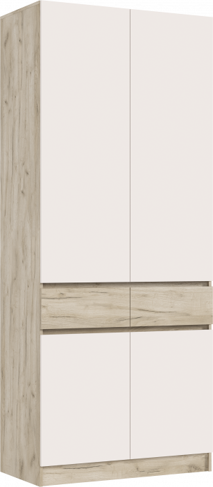 Роджина Шкаф 2-х створчатый, Крафт серый/Кашемир