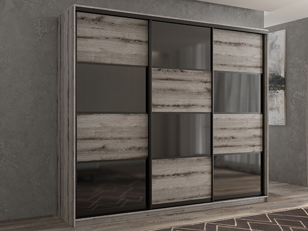Шкаф-купе Кааппи 13 Эвок Окаменелый 240х60х230 см