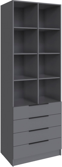 Стеллаж Мадрид (0,8) с 4 ящ. графит серый