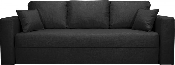 Диван-еврокнижка Ливерпуль, 160х195, пружинный блок, велюр, черный