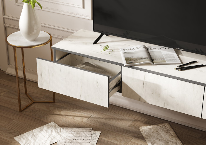 Норд Модульная Гостиная, вариант №2, Дуб крафт белый/Дуб крафт белый