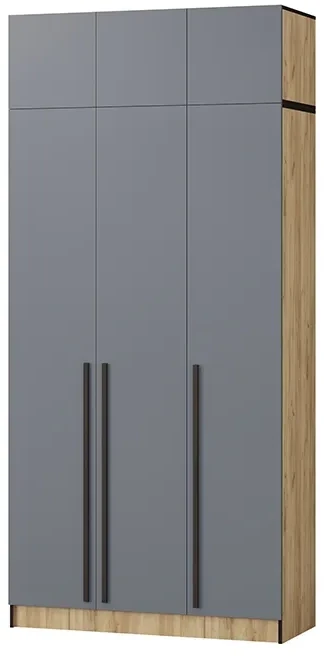 Шкаф Бастион 1200 с антресолью, Графит/Дуб крафт золотой