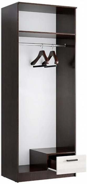 Адель Шкаф 0,8 платяной, Ясень шимо темный/светлый