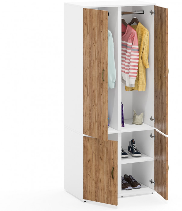 Лидер-8 Пенал МД 23Б 2 шт., белый шагрень/крафт золото